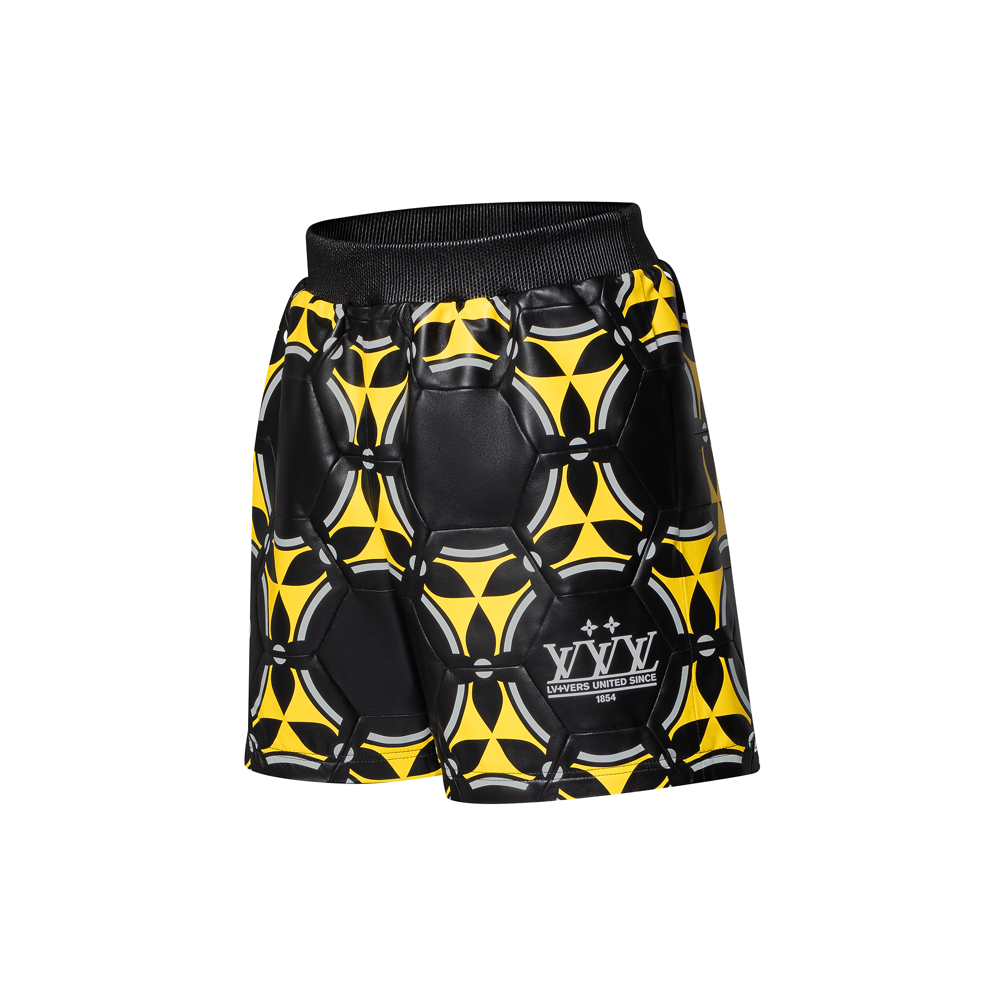 Soccer Ball Patchwork Leather Shorts