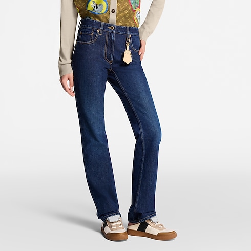 Ready-to-Wear Pants Straight-Cut Washed Denim Jeans | Louis Vuitton ® (Product zoom)