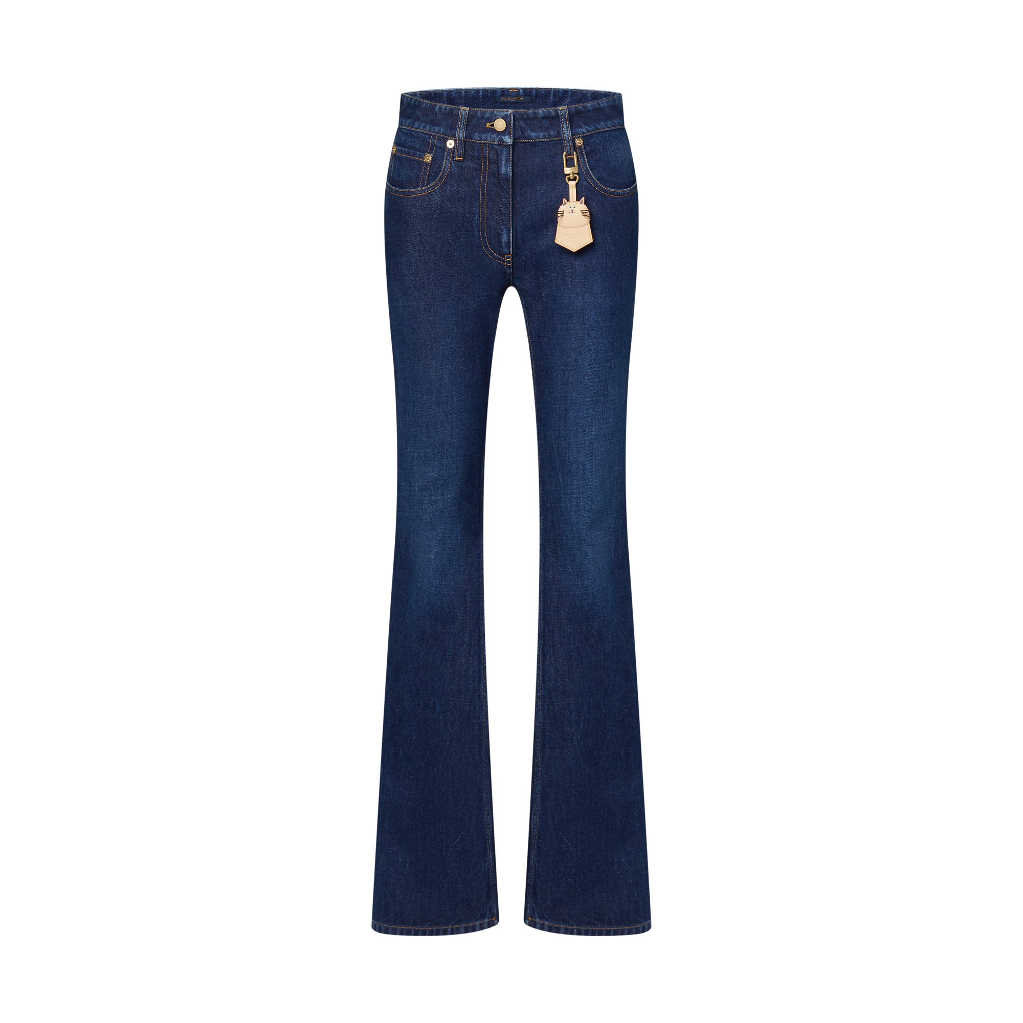 Straight-Cut Washed Denim Jeans