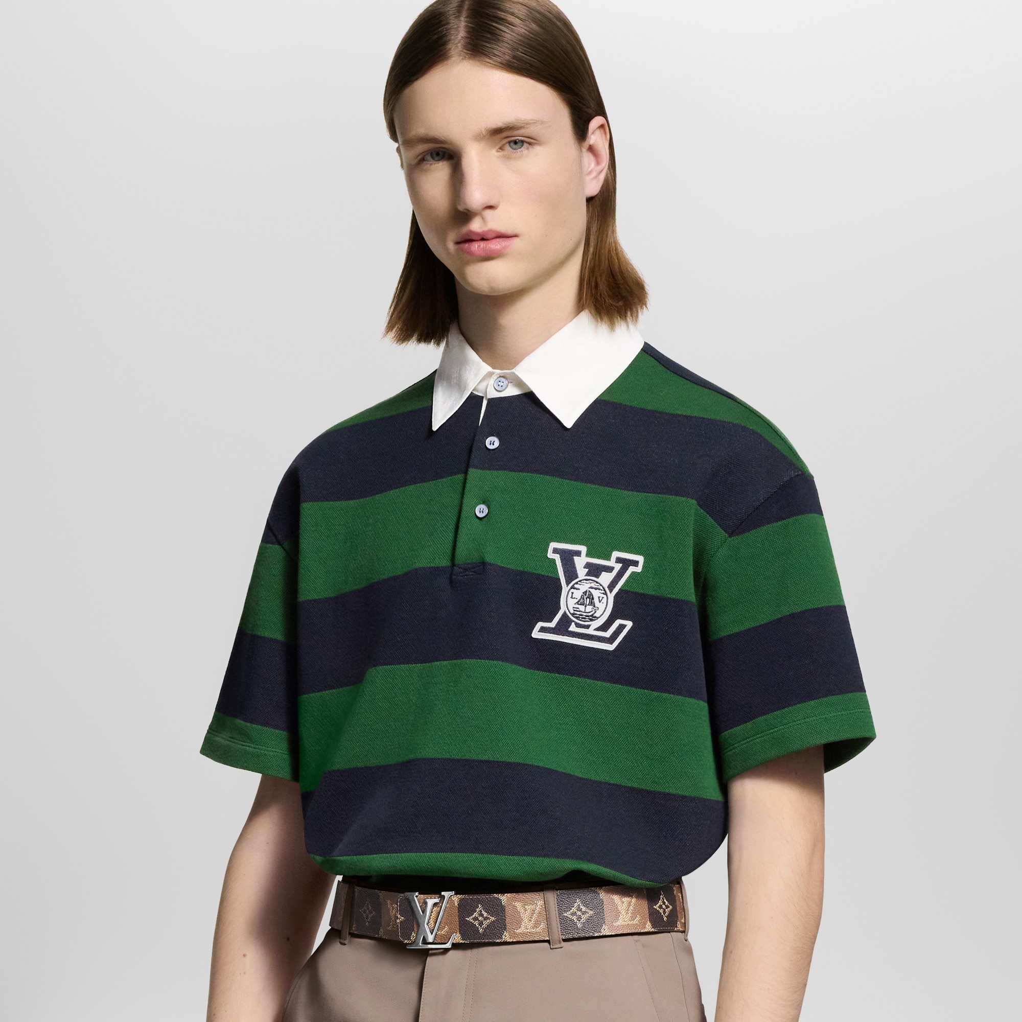  Ready-to-Wear T-Shirts and Polos Striped Short-Sleeved Polo Shirt  | Louis Vuitton ® (Product zoom)
