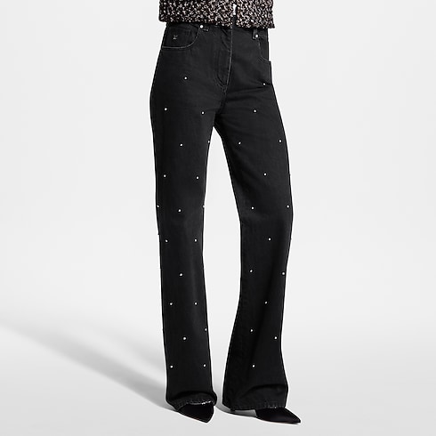 Ready-to-Wear Pants and Shorts Stud Detail Jeans | Louis Vuitton ® (Product zoom)
