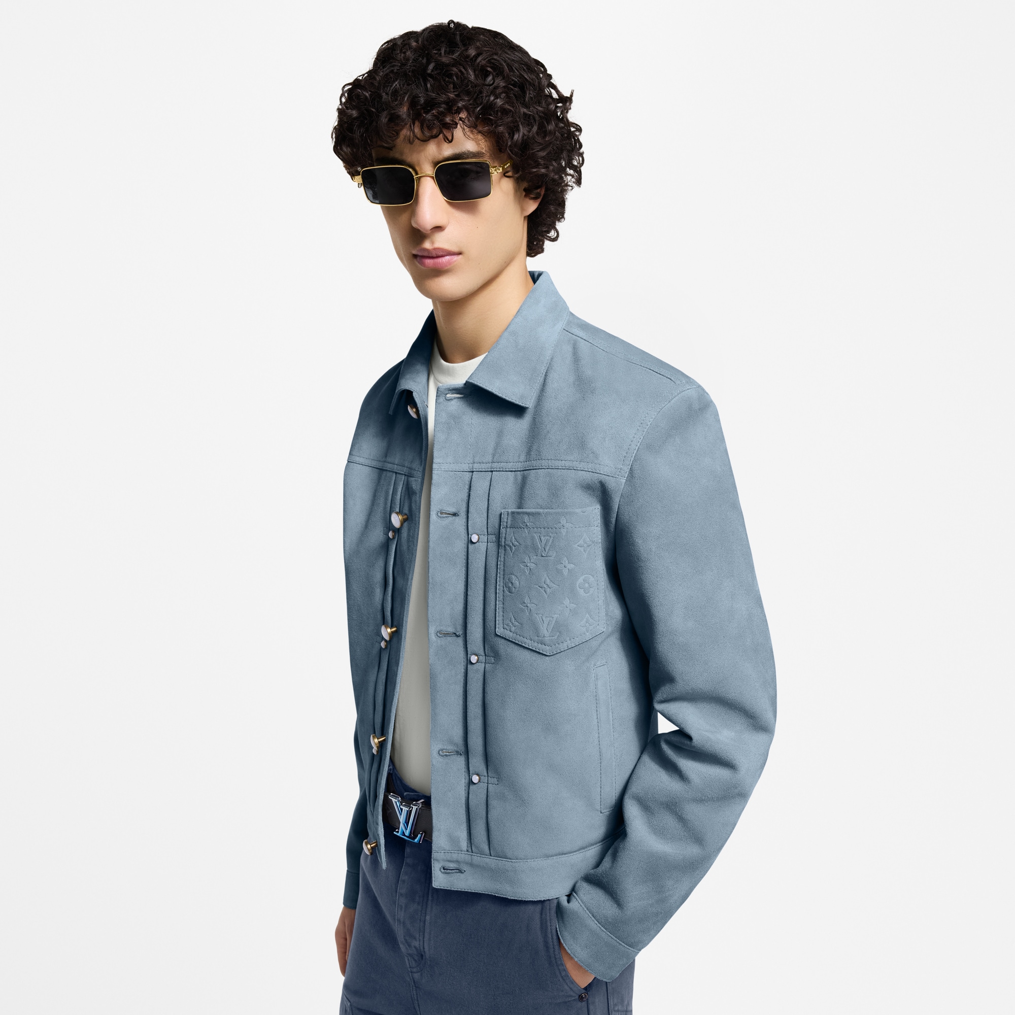  Ready-to-Wear Coats and Outerwear Suede Leather Type II Trucker Jacket | Louis Vuitton ® (Product zoom)