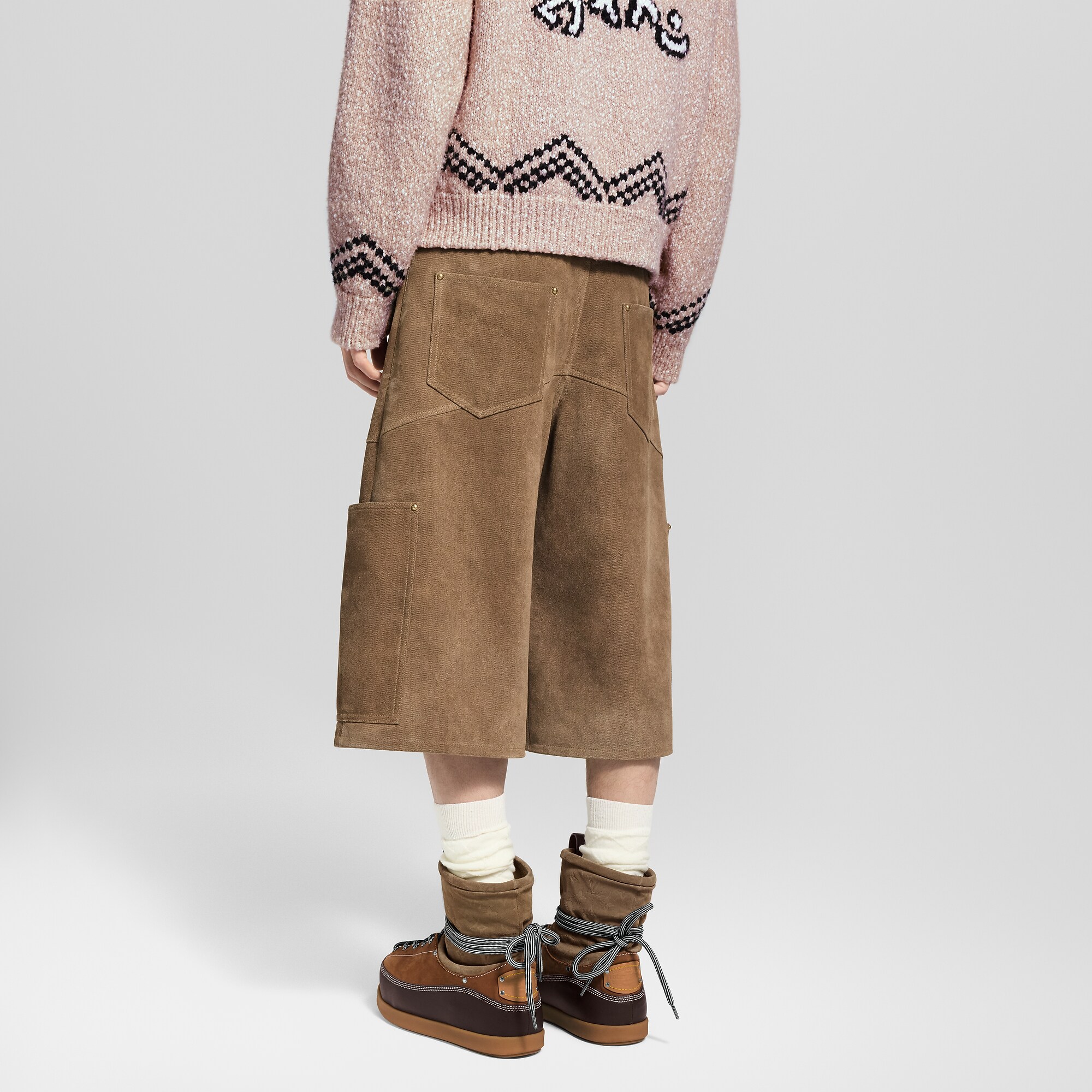 Suede Leather Workwear Shorts