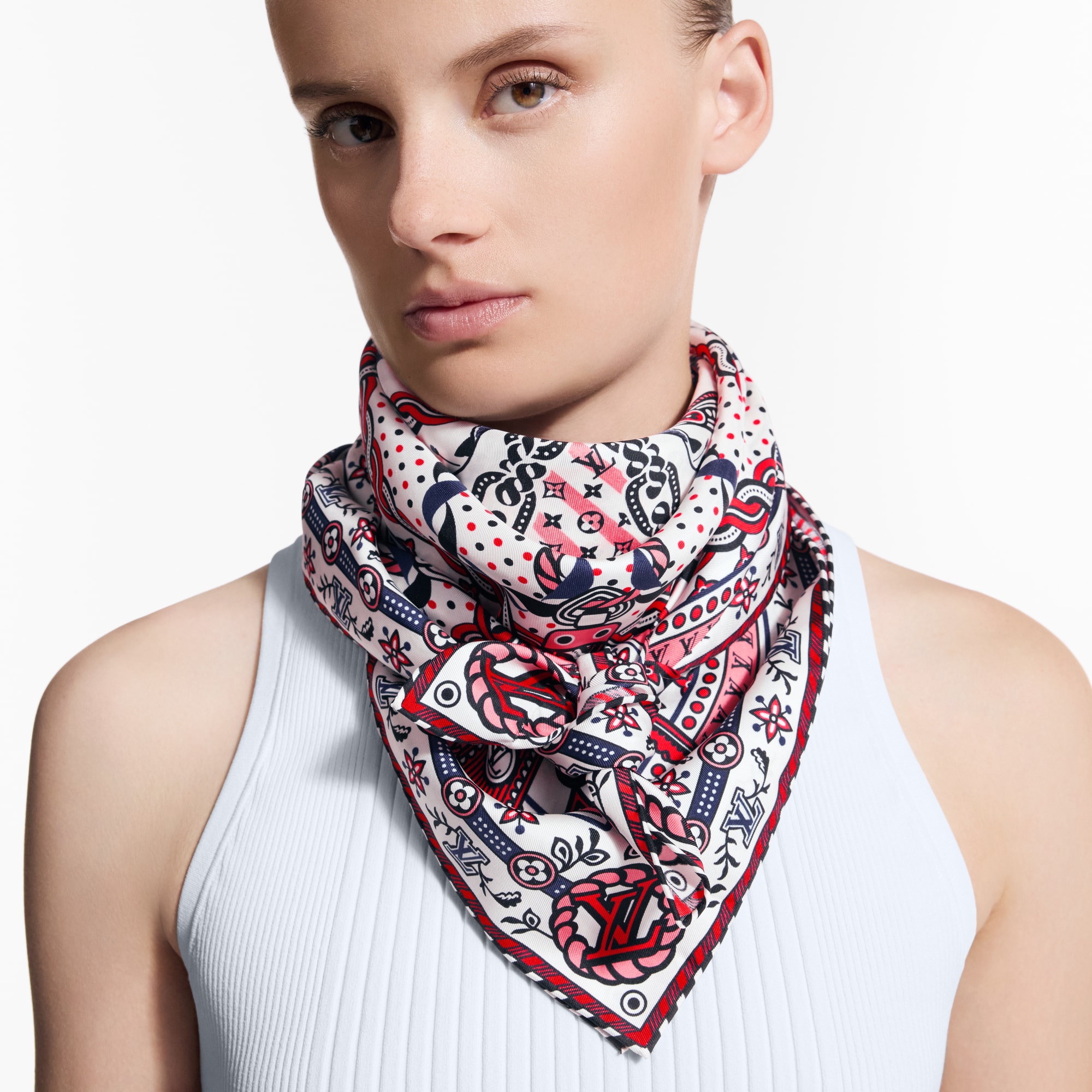 S00 Accessories Silk Squares and Bandeaus  Summer Garden Square 90 | Louis Vuitton ® (Product zoom)