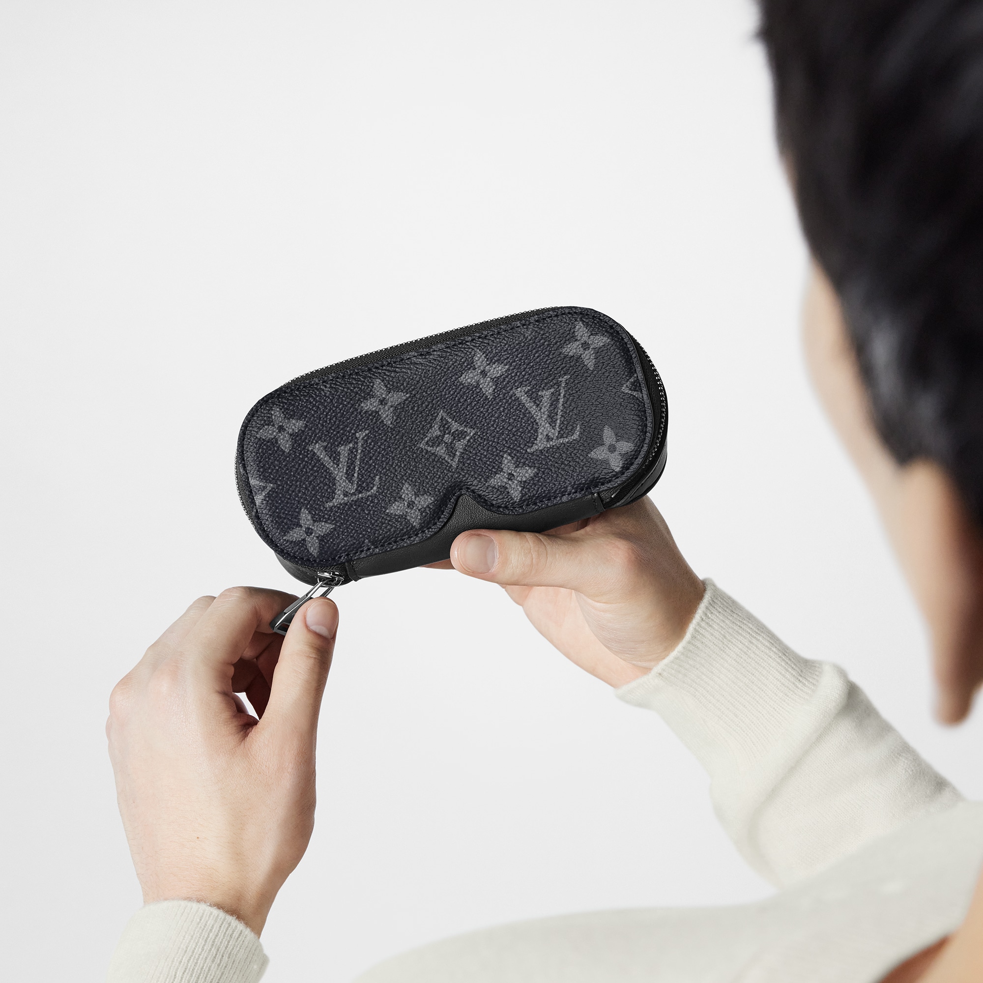 Monogram Eclipse Canvas Sport and Games } Sunglasses Pouch GM | Louis Vuitton ® (Product zoom)