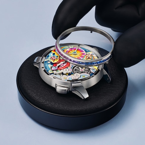 All Watches } Tambour Taiko Arty Automata, Automatic, 42mm, White Gold | Louis Vuitton ®