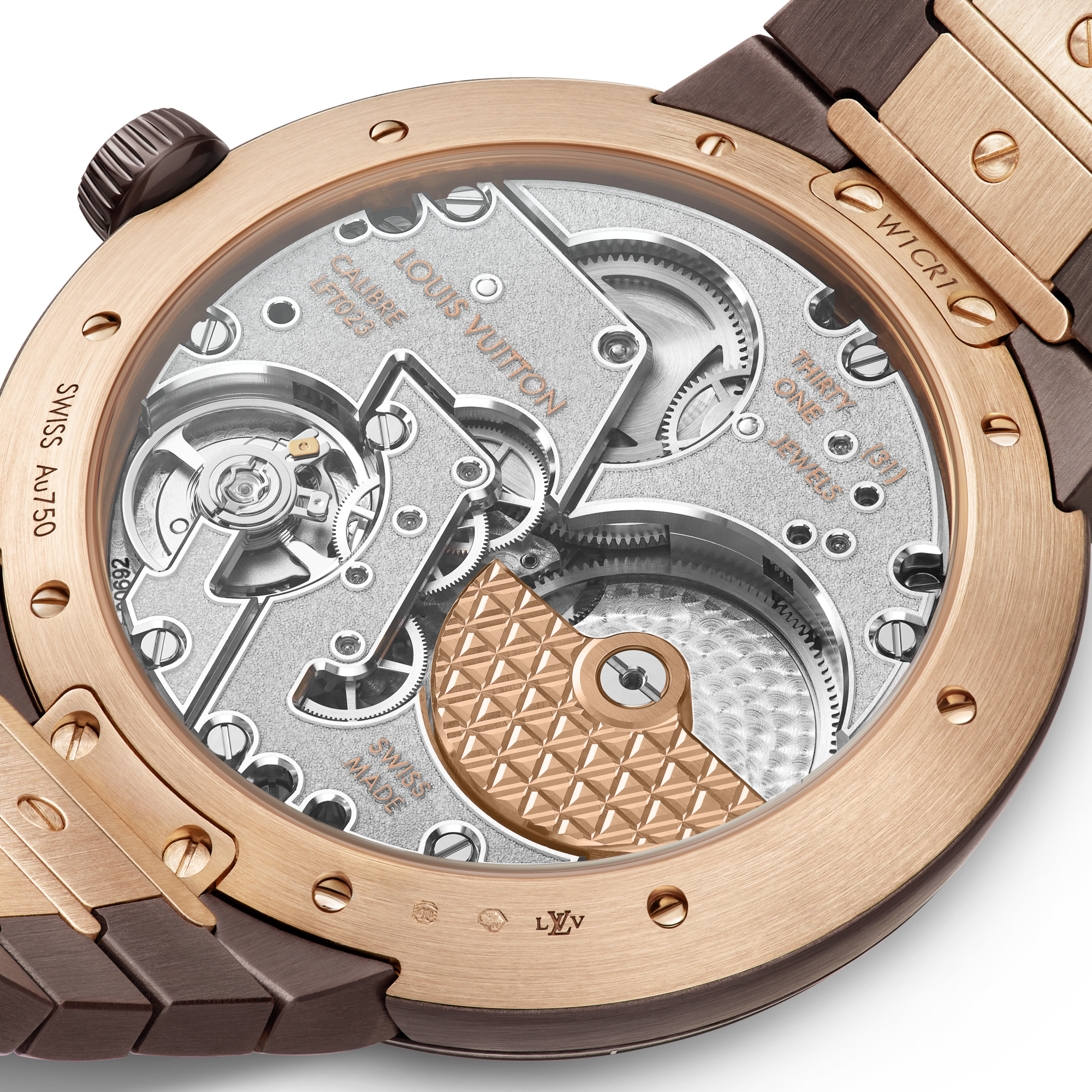  All Watches } Tambour, Automatic, 40mm, Ceramic and pink gold | Louis Vuitton ® (Product zoom)