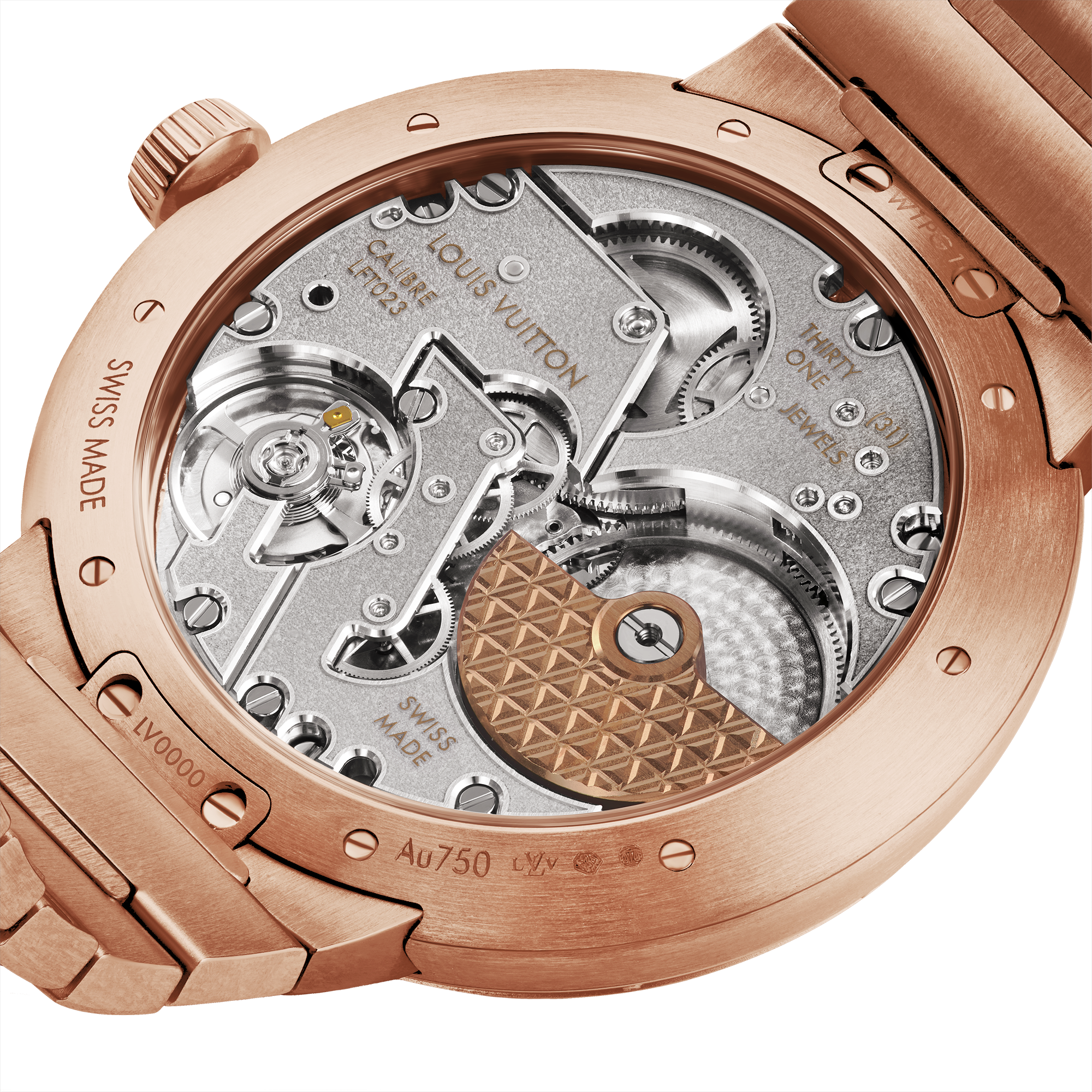  All Watches } Tambour, Automatic, 40mm, Rose Gold | Louis Vuitton ® (Product zoom)