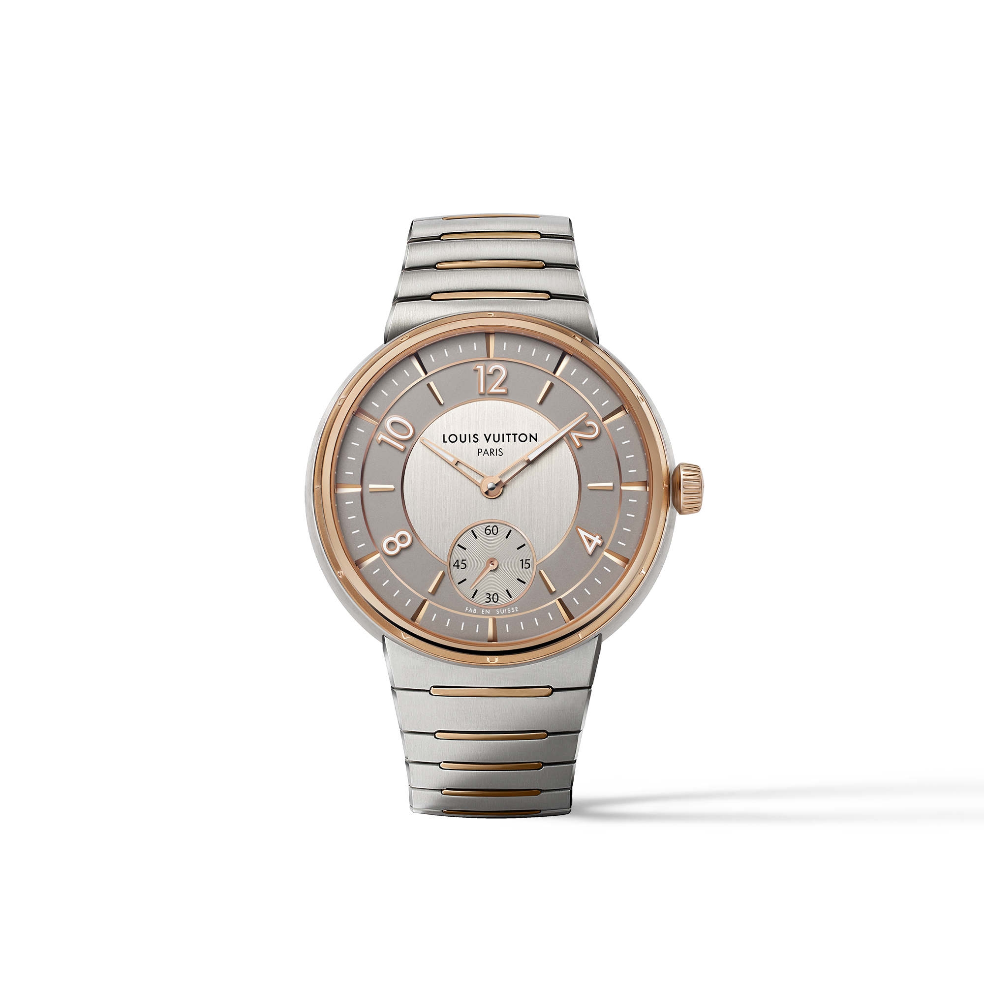  All Watches } Tambour, Automatic, 40mm, Steel and Rose Gold | Louis Vuitton ® (Product zoom)