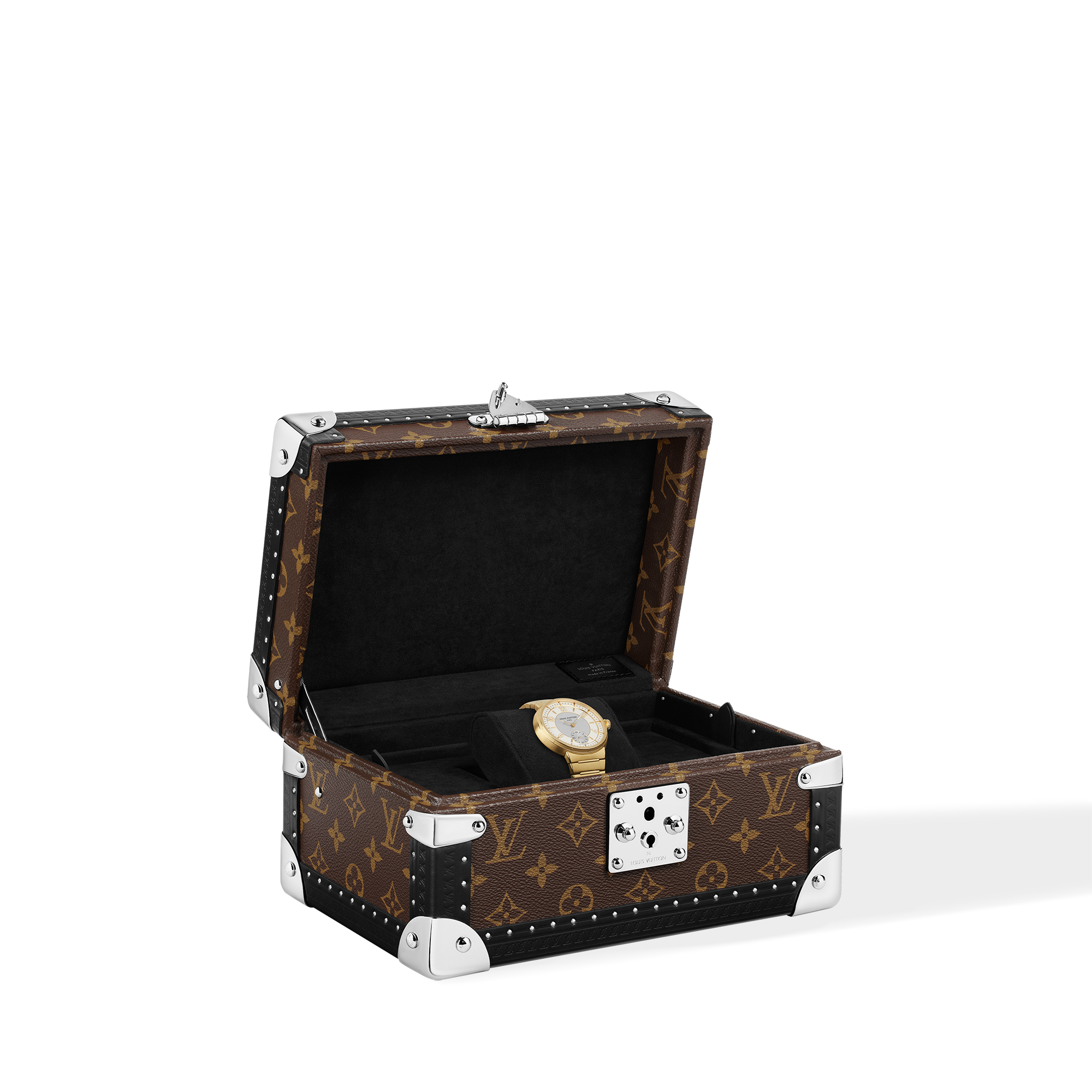  All Watches } Tambour, Automatic, 40mm, Yellow gold | Louis Vuitton ® (Product zoom)