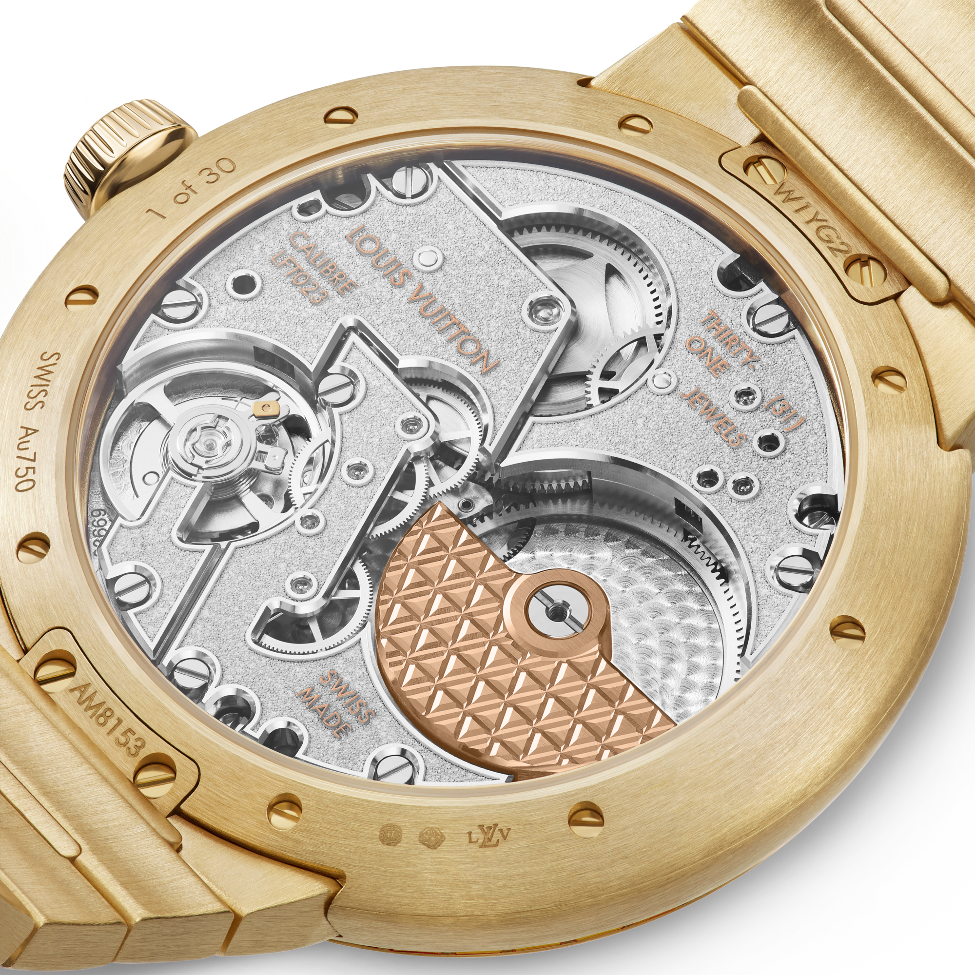  All Watches } Tambour, Automatic, 40mm, Yellow Gold, onyx, sapphires | Louis Vuitton ® (Product zoom)
