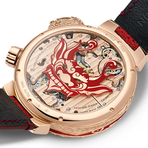 All Watches } Tambour Bushido Automata, Manual, 46.8 mm, Rose Gold | Louis Vuitton ® (Product zoom)