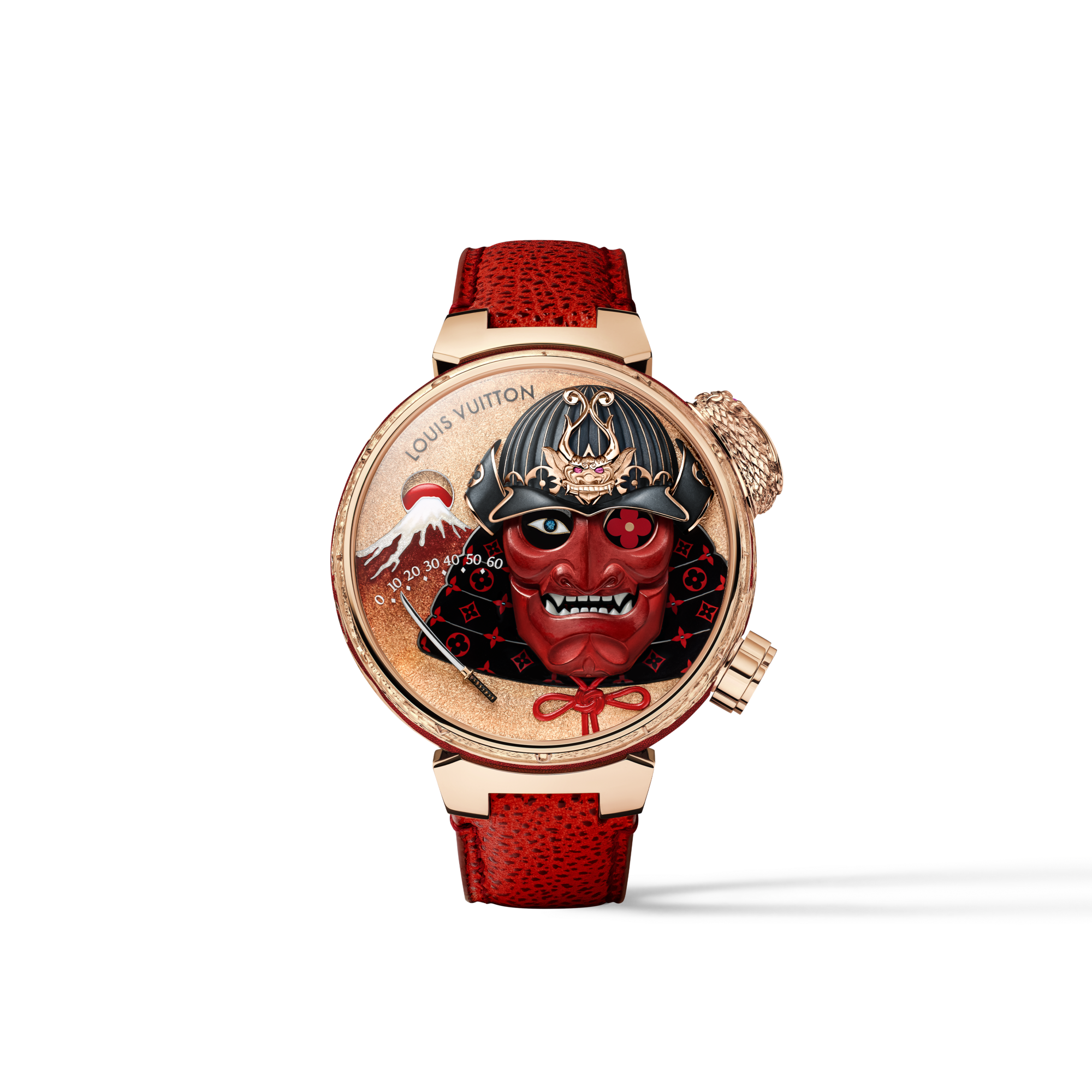  All Watches } Tambour Bushido Automata, Manual, 46.8 mm, Rose Gold  | Louis Vuitton ® (Product zoom)