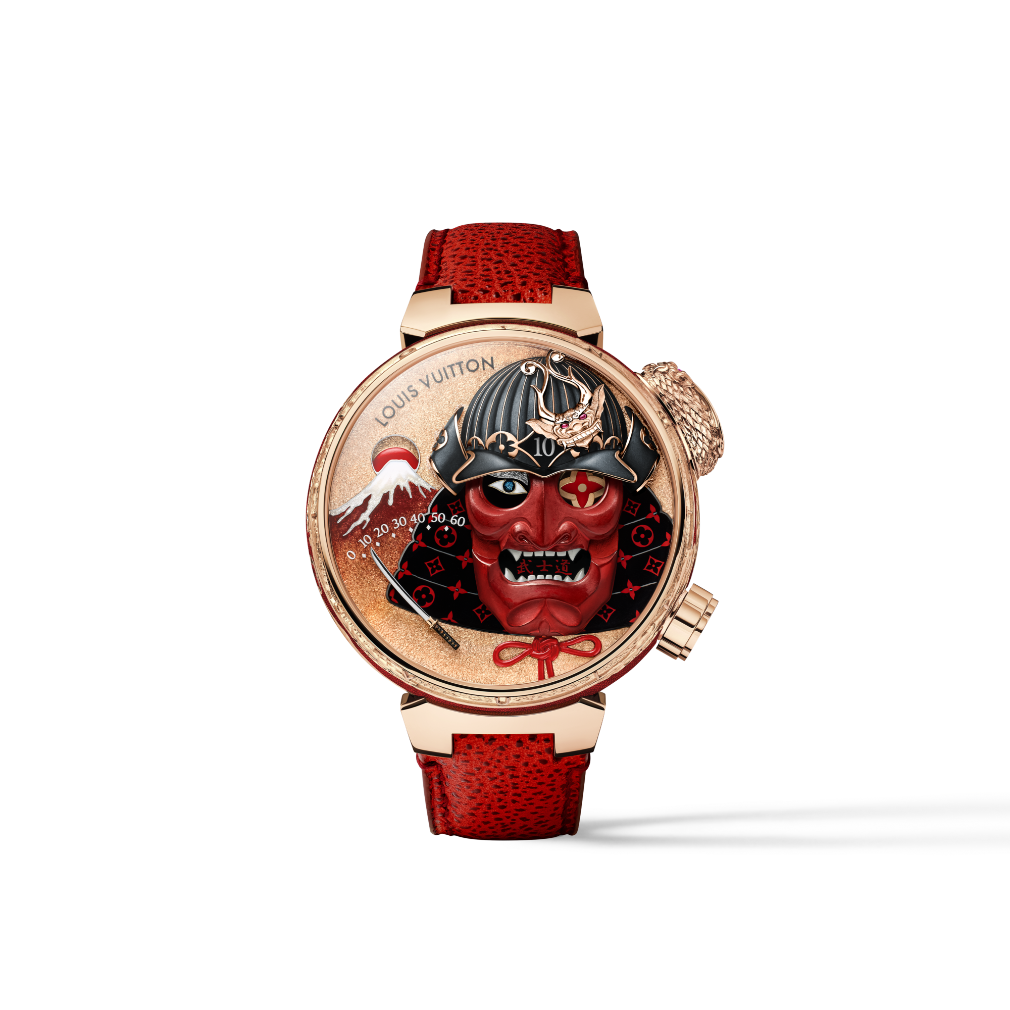  All Watches } Tambour Bushido Automata, Manual, 46.8 mm, Rose Gold  | Louis Vuitton ® (Product zoom)