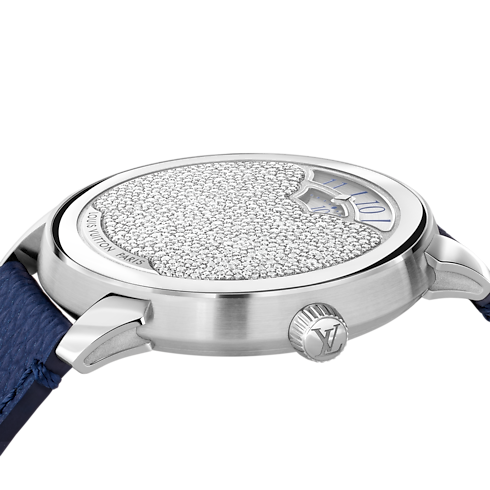 All Watches } Tambour Convergence, Automatic, 37mm, Platinum and diamonds | Louis Vuitton ® (Product zoom)