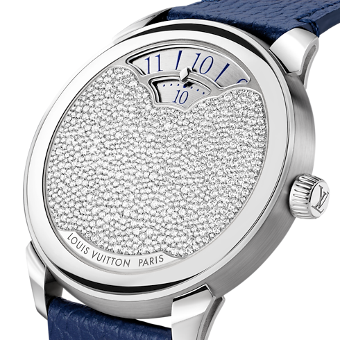 All Watches } Tambour Convergence, Automatic, 37mm, Platinum and diamonds | Louis Vuitton ® (Product zoom)