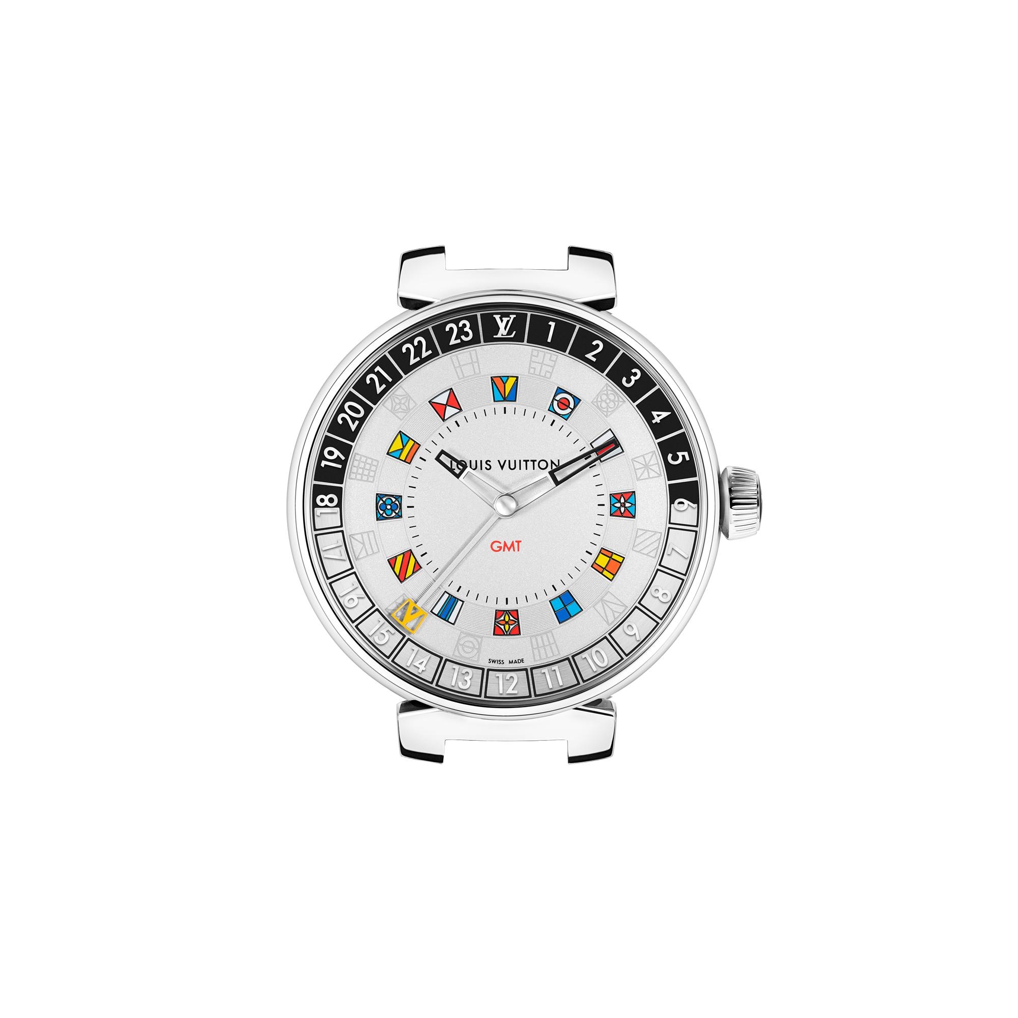  Watches Collections My LV Tambour Tambour Moon Dual Time Silver 44 | Louis Vuitton ® (Product zoom)