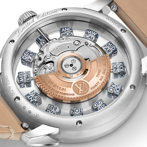 All Watches } Tambour Spin Time Air Antipode, Automatic, 42.5mm, White gold | Louis Vuitton ® (Product zoom)