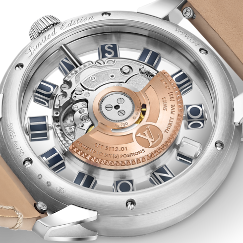 All Watches } Tambour Spin Time Air, Automatic, 42.5mm, White gold | Louis Vuitton ® (Product zoom)