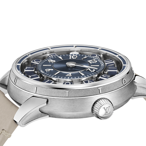 All Watches } Tambour Spin Time Air, Automatic, 42.5mm, White gold | Louis Vuitton ® (Product zoom)