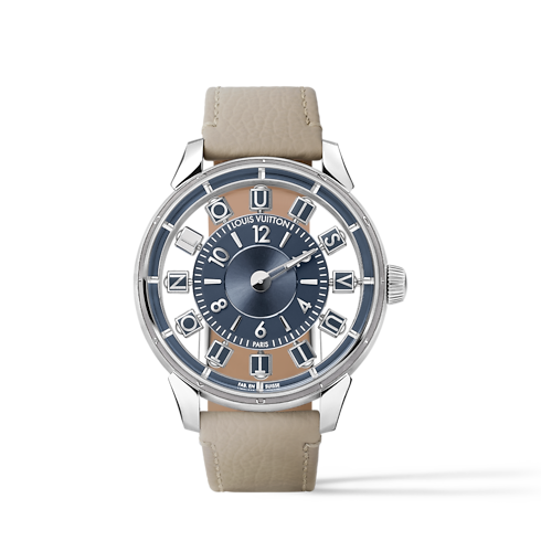 All Watches } Tambour Spin Time Air, Automatic, 42.5mm, White gold | Louis Vuitton ® (Product zoom)