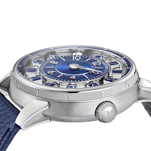 All Watches } Tambour Spin Time Air, Automatic, 42.5mm, White gold | Louis Vuitton ® (Product zoom)