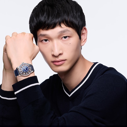 All Watches } Tambour Spin Time Air, Automatic, 42.5mm, White gold | Louis Vuitton ® (Product zoom)