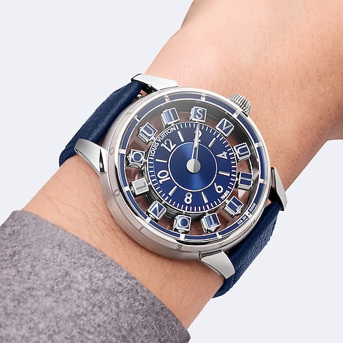 All Watches } Tambour Spin Time Air, Automatic, 42.5mm, White gold | Louis Vuitton ® (Product zoom)