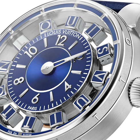 All Watches } Tambour Spin Time Air, Automatic, 42.5mm, White gold | Louis Vuitton ® (Product zoom)