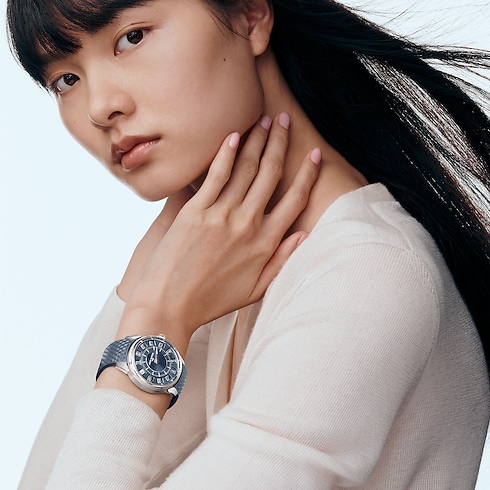 All Watches } Tambour Spin Time, Automatic, 39.5mm, White gold | Louis Vuitton ® (Product zoom)