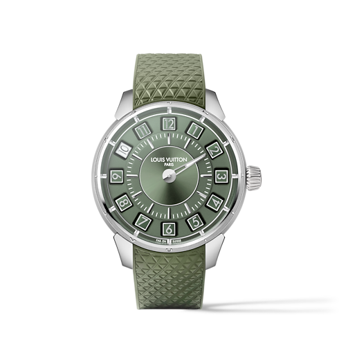 All Watches } Tambour Spin Time, Automatic, 39.5mm, White gold | Louis Vuitton ® (Product zoom)