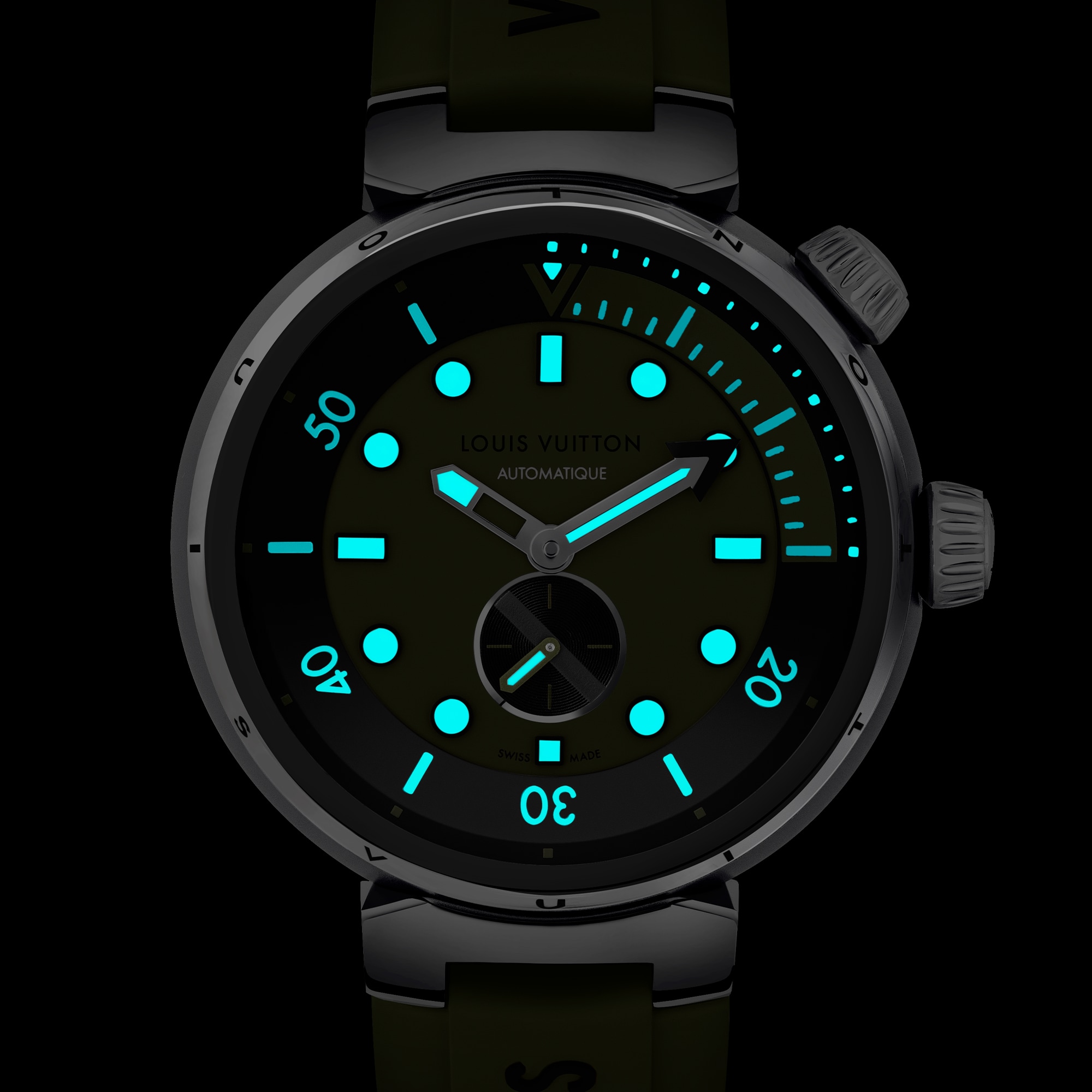  All Watches } Tambour Street Diver, automatic, 44mm, steel | Louis Vuitton ® (Product zoom)