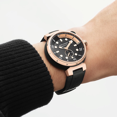 All Watches } Tambour Street Diver, Automatic, 44mm, Steel and Rose Gold | Louis Vuitton ® (Product zoom)