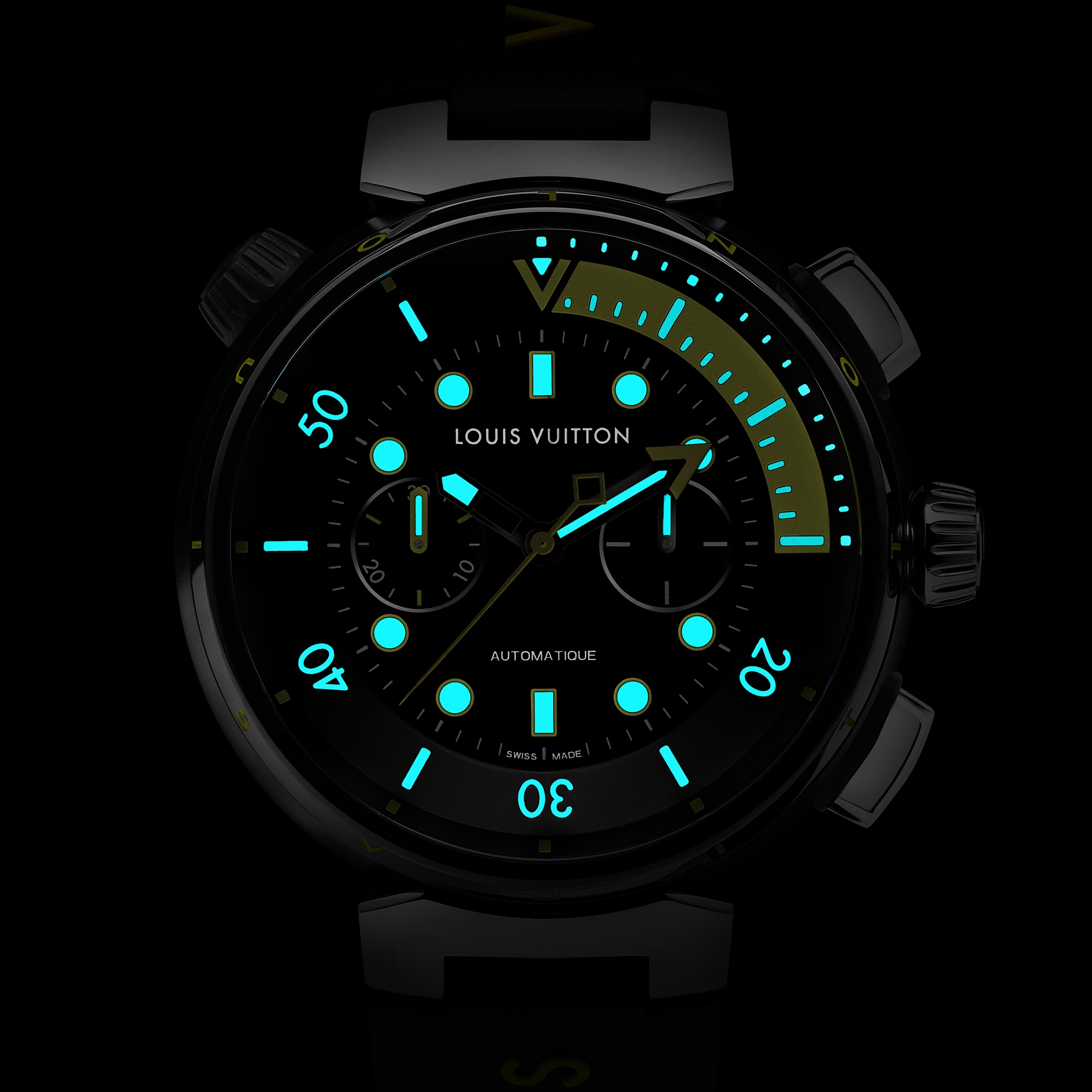  All Watches } Tambour Street Diver Chronograph, automatic, 46mm, steel | Louis Vuitton ® (Product zoom)