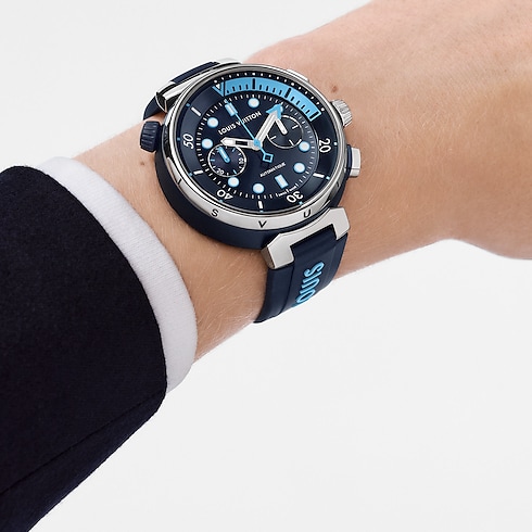 All Watches } Tambour Street Diver Chronograph, automatic, 46mm, steel | Louis Vuitton ® (Product zoom)