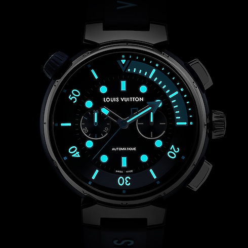 All Watches } Tambour Street Diver Chronograph, automatic, 46mm, steel | Louis Vuitton ® (Product zoom)