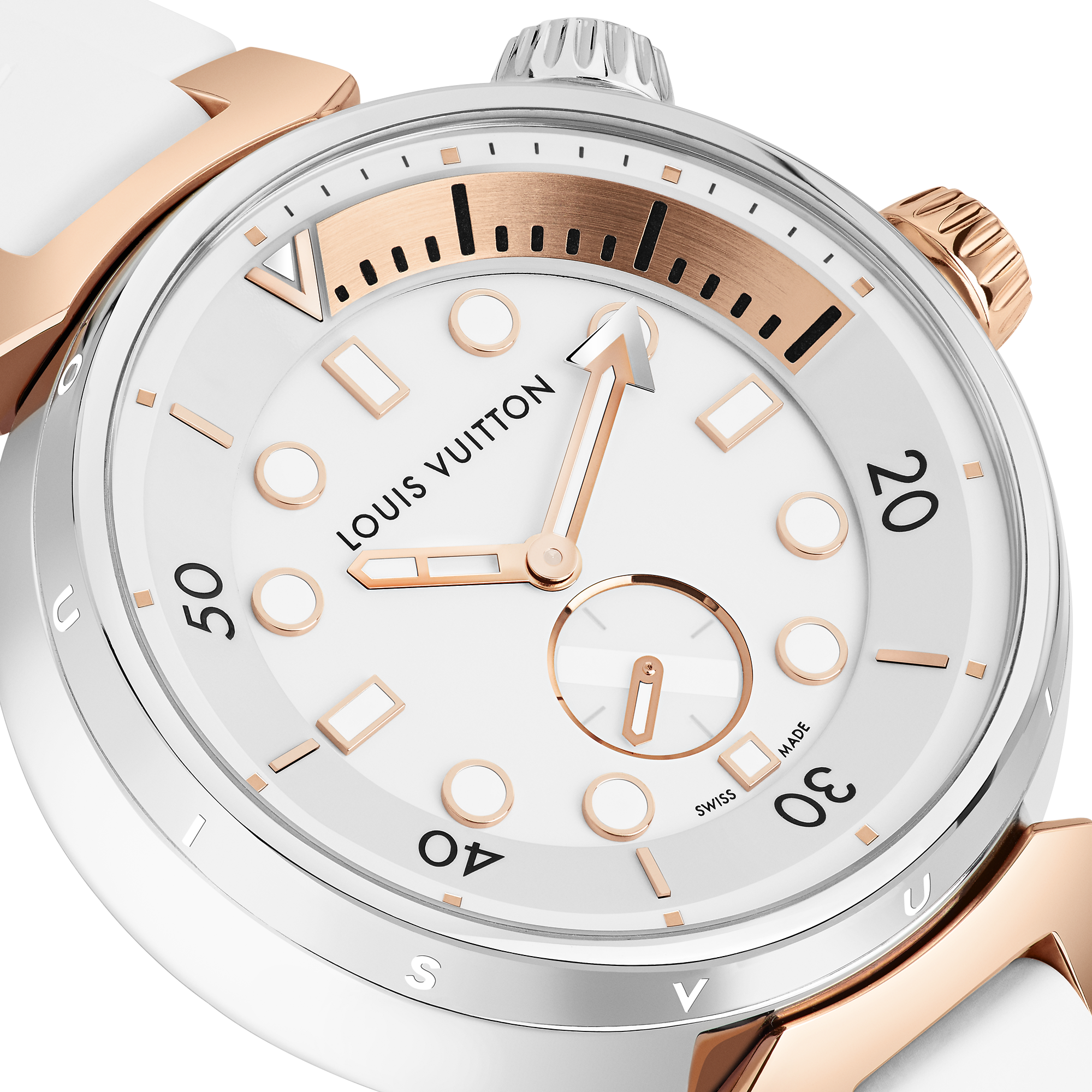 Tambour Street Diver, Quartz, 39.5mm, Steel and Rose Gold