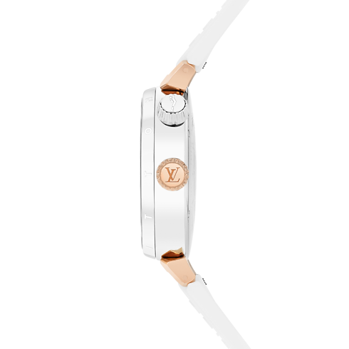 All Watches } Tambour Street Diver, Quartz, 39.5mm, Steel and Rose Gold | Louis Vuitton ® (Product zoom)