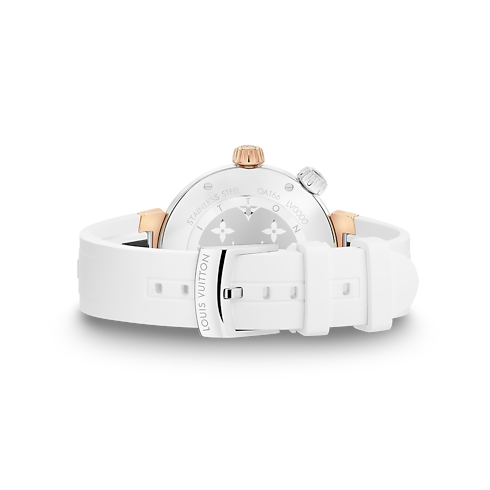 All Watches } Tambour Street Diver, Quartz, 39.5mm, Steel and Rose Gold | Louis Vuitton ® (Product zoom)