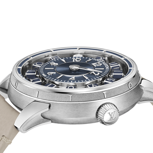 All Watches } Tambour Taiko Spin Time Air, Automatic, 42.5mm, White gold | Louis Vuitton ® (Product zoom)