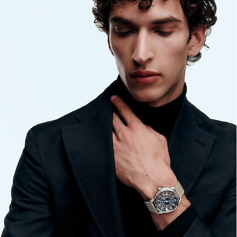 All Watches } Tambour Taiko Spin Time Air, Automatic, 42.5mm, White gold | Louis Vuitton ® (Product zoom)