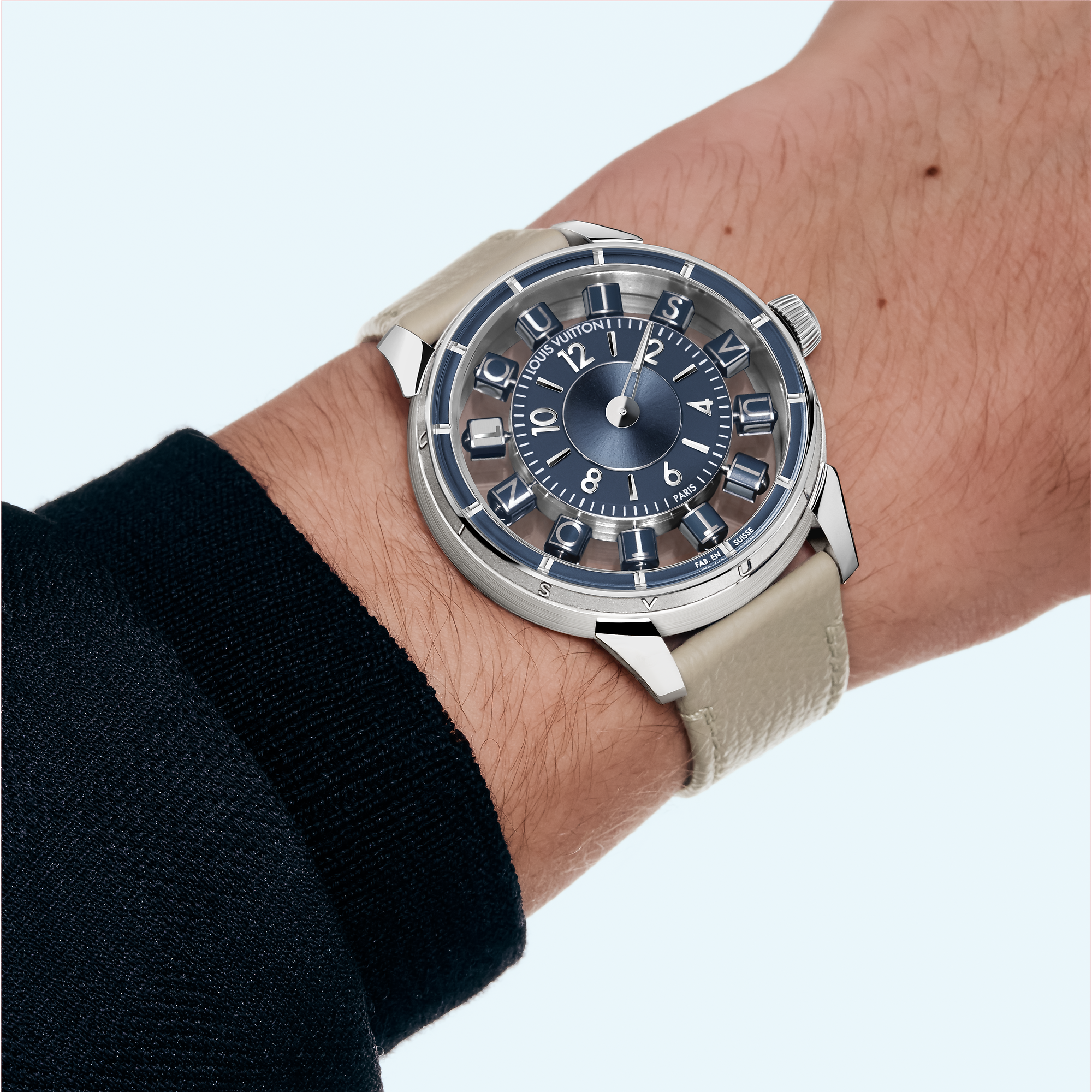 Tambour Taiko Spin Time Air, Automatic, 42.5mm, White gold