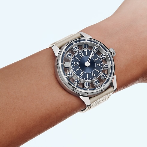 All Watches } Tambour Taiko Spin Time Air, Automatic, 42.5mm, White gold | Louis Vuitton ® (Product zoom)