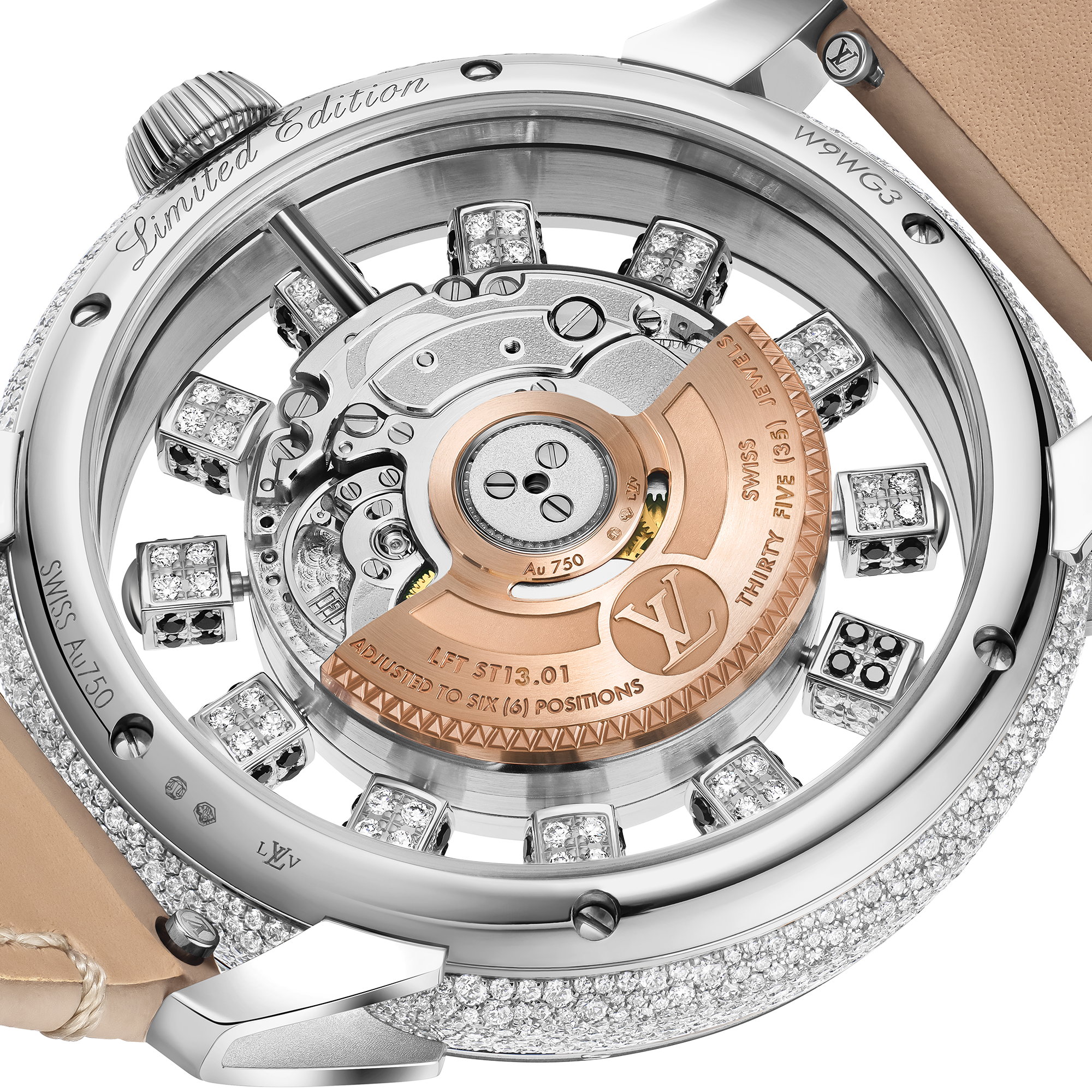  All Watches } Tambour Taiko Spin Time Air, Automatic, 42.5mm, White gold, Hawk