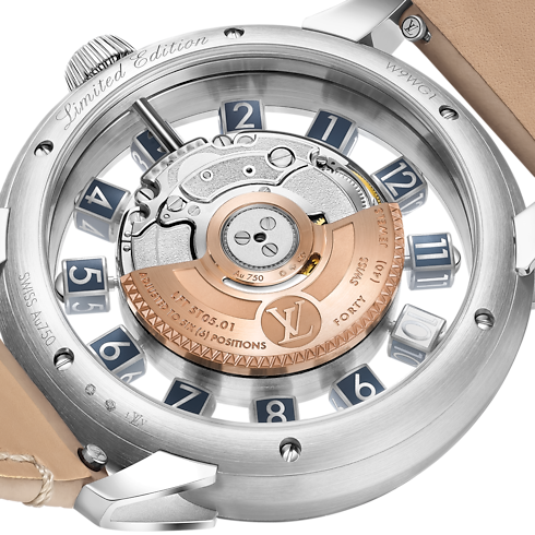 All Watches } Tambour Taiko Spin Time Air Flying Tourbillon, Automatic, 42.5mm, White gold | Louis Vuitton ® (Product zoom)