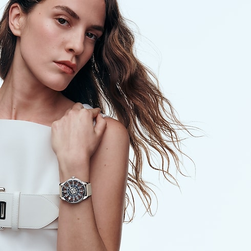 All Watches } Tambour Taiko Spin Time Air Flying Tourbillon, Automatic, 42.5mm, White gold | Louis Vuitton ® (Product zoom)