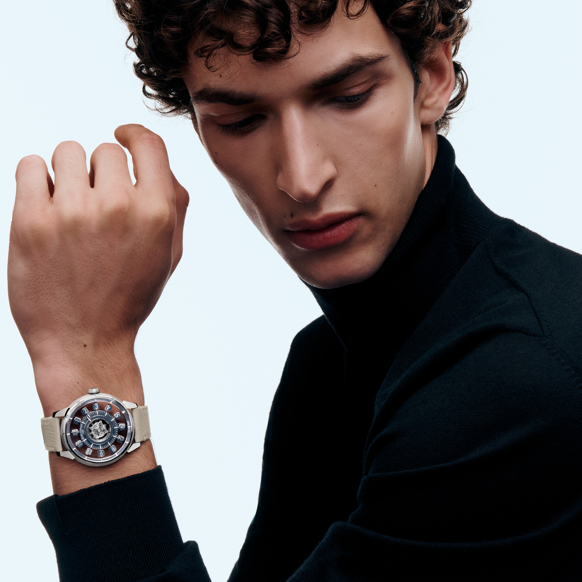  All Watches } Tambour Taiko Spin Time Air Flying Tourbillon, Automatic, 42.5mm, White gold | Louis Vuitton ® (Product zoom)