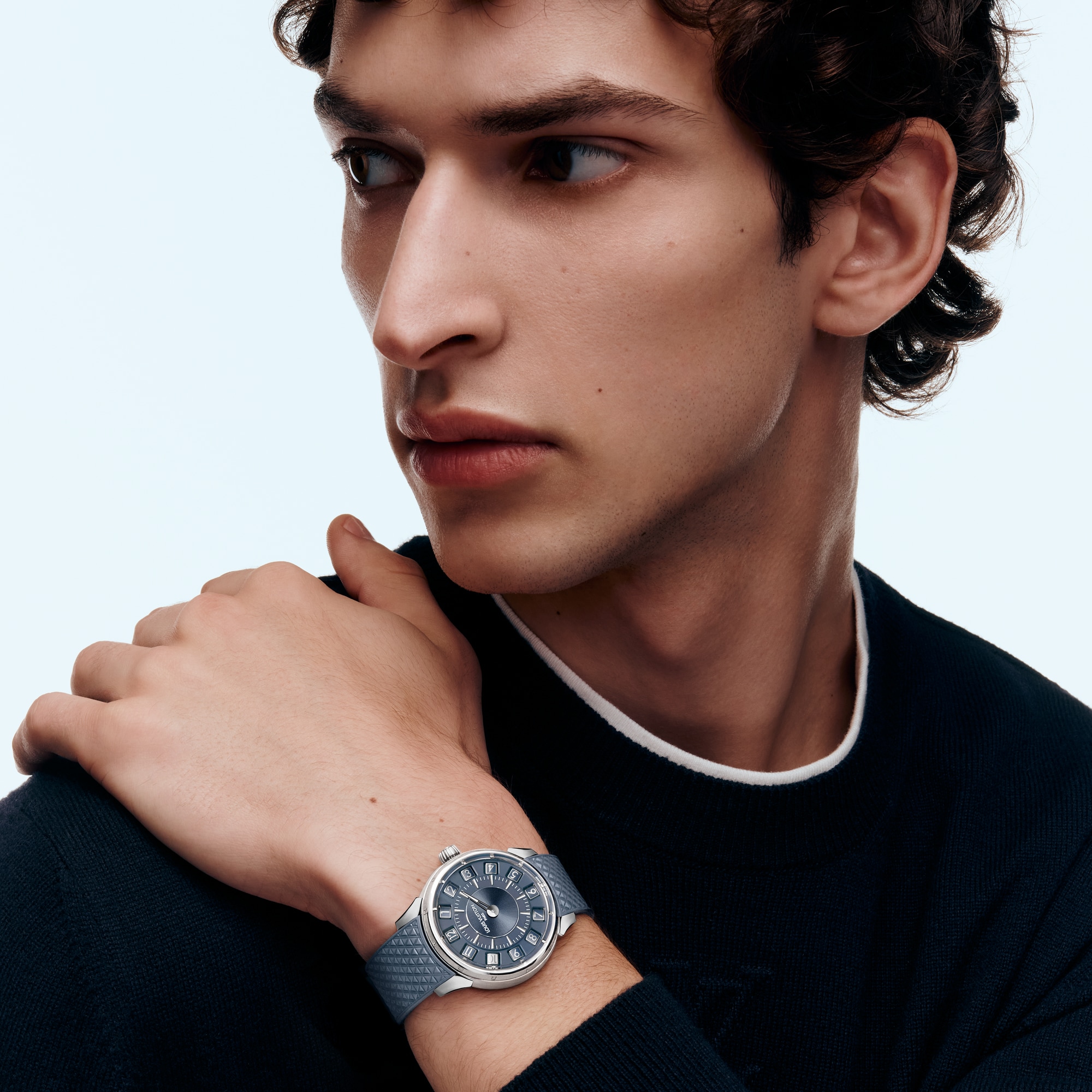  All Watches } Tambour Taiko Spin Time, Automatic, 39.5mm, White gold | Louis Vuitton ® (Product zoom)