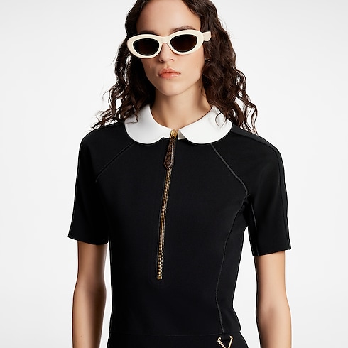 Ready-to-Wear Dresses Technical Jersey Peter Pan Collar Dress | Louis Vuitton ® (Product zoom)