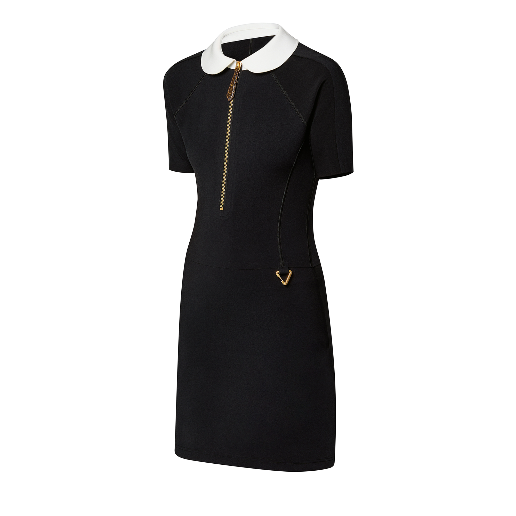 LOUIS VUITTON Technical Jersey Peter Pan Collar Dress Black. Size 38 LOUIS VUITTON Technical Jersey Peter Pan Collar Dress Black. Size 38